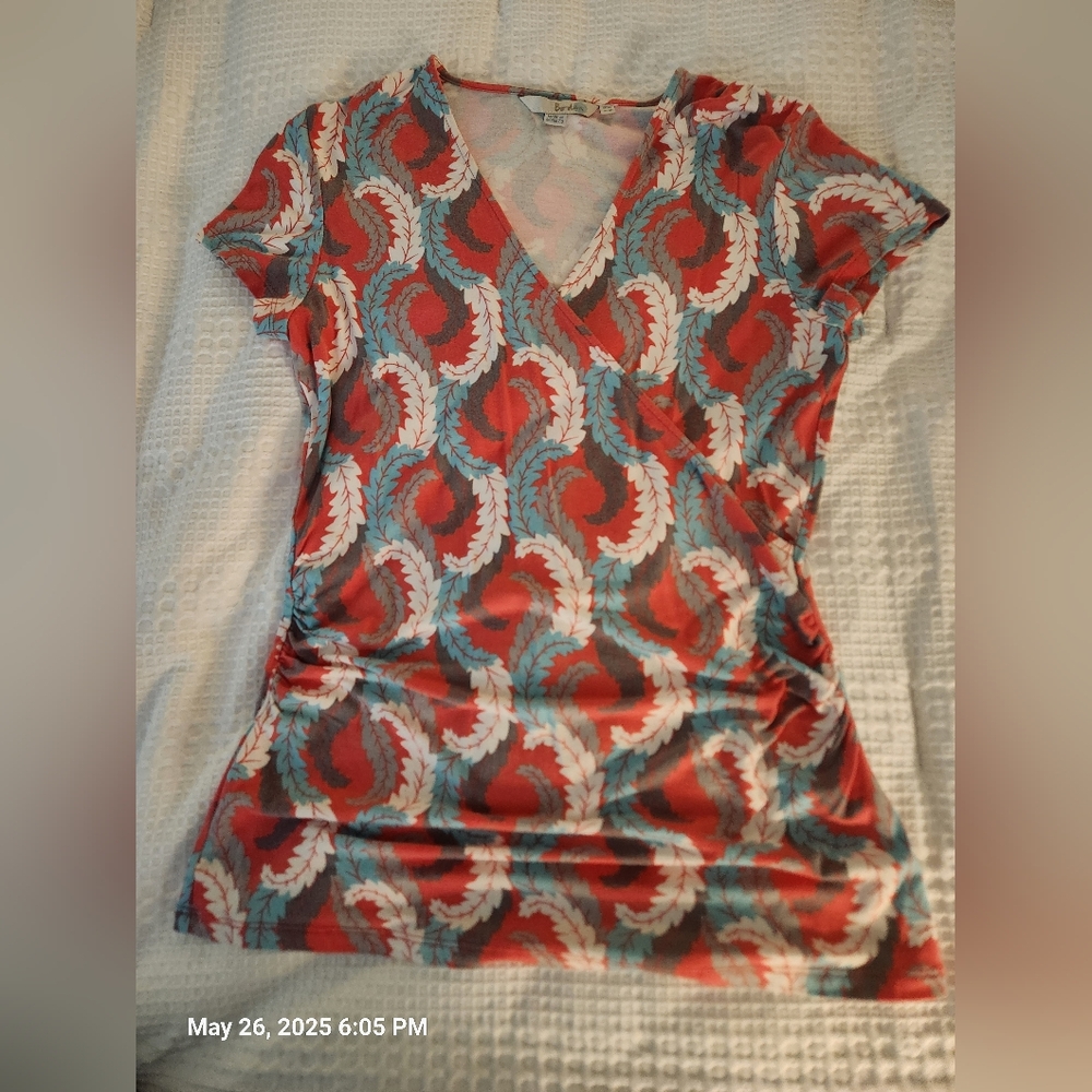 Boden Red and Blue Floral Skirt
